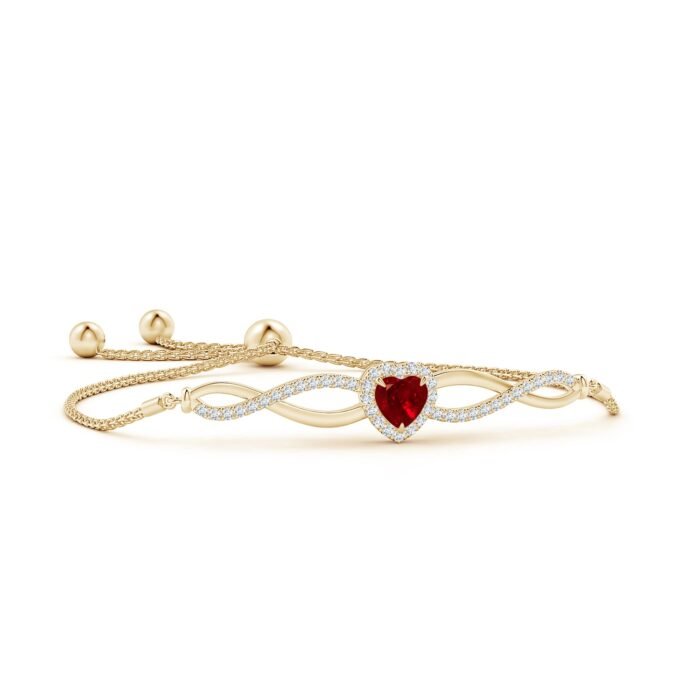 6mm aaaa ruby yellow gold bracelet