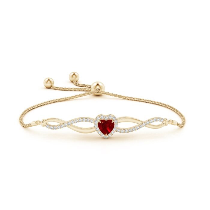 6mm aaaa ruby yellow gold bracelet 2