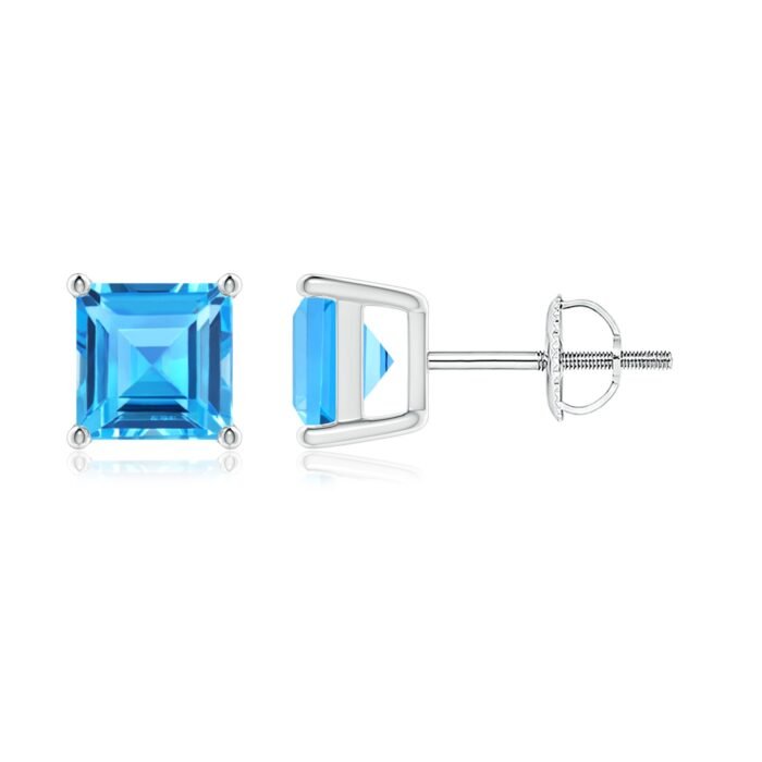 6mm aaaa swiss blue topaz white gold earrings 2