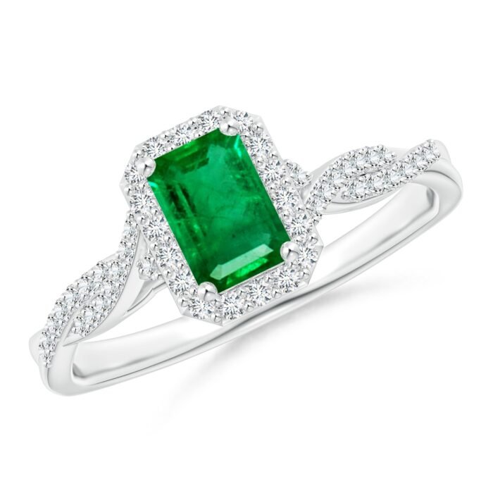 6x4mm aaa emerald white gold ring 1