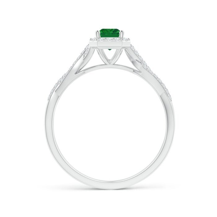 6x4mm aaa emerald white gold ring 2