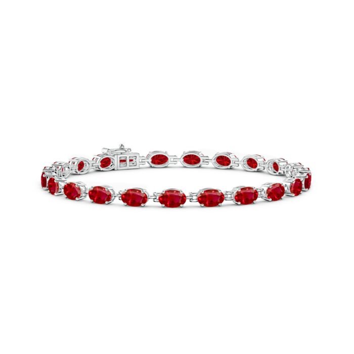 6x4mm aaa ruby white gold bracelet 2