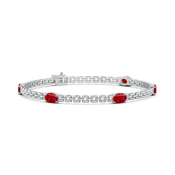 6x4mm aaa ruby white gold bracelet 3