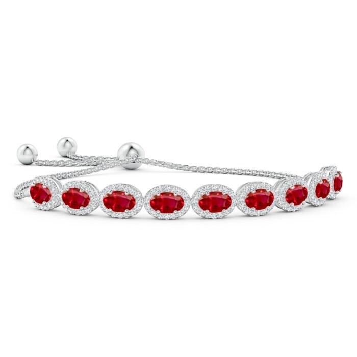 6x4mm aaa ruby white gold bracelet