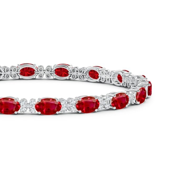 6x4mm aaa ruby white gold bracelet 2 1