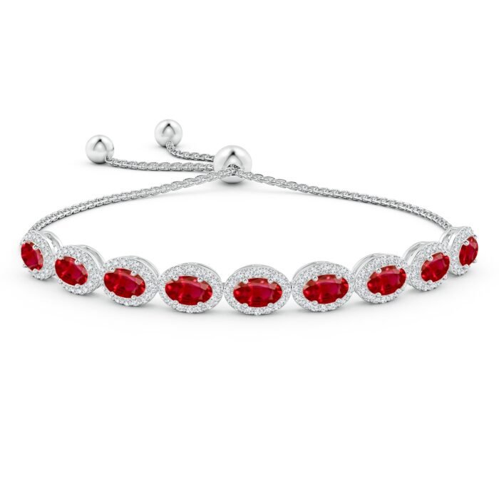 6x4mm aaa ruby white gold bracelet 2