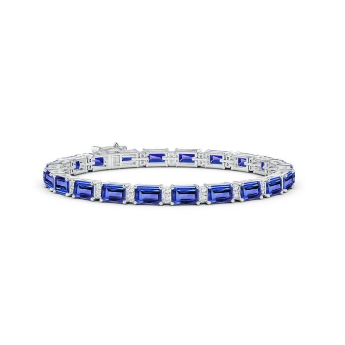 6x4mm aaa tanzanite white gold bracelet 1