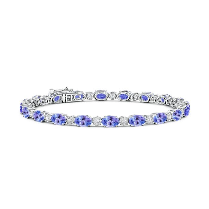 6x4mm aaa tanzanite white gold bracelet 2