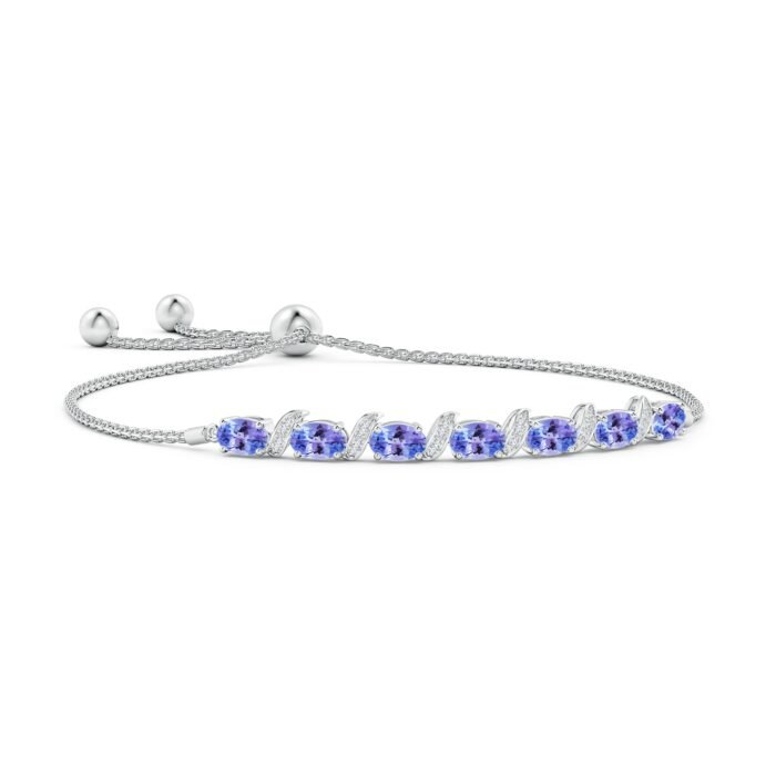 6x4mm aaa tanzanite white gold bracelet 5