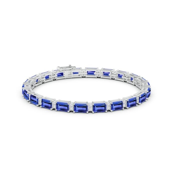 6x4mm aaa tanzanite white gold bracelet 2 1