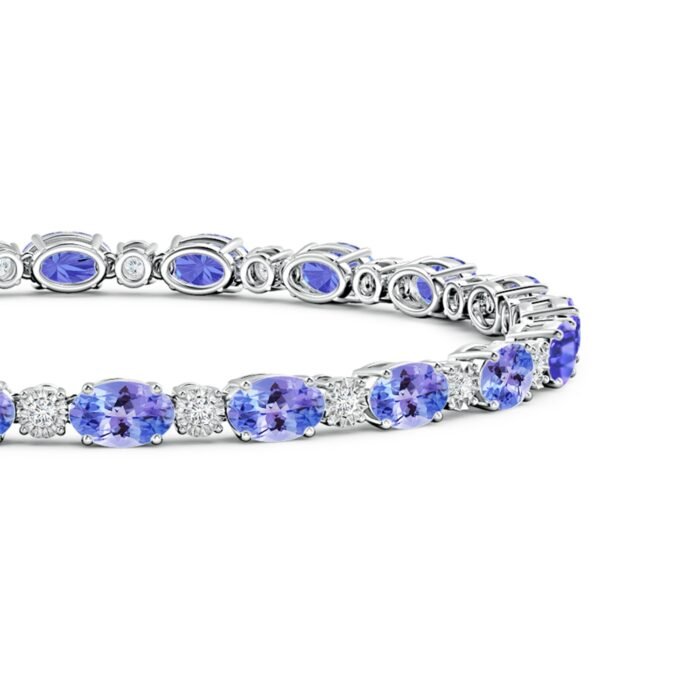 6x4mm aaa tanzanite white gold bracelet 2 2