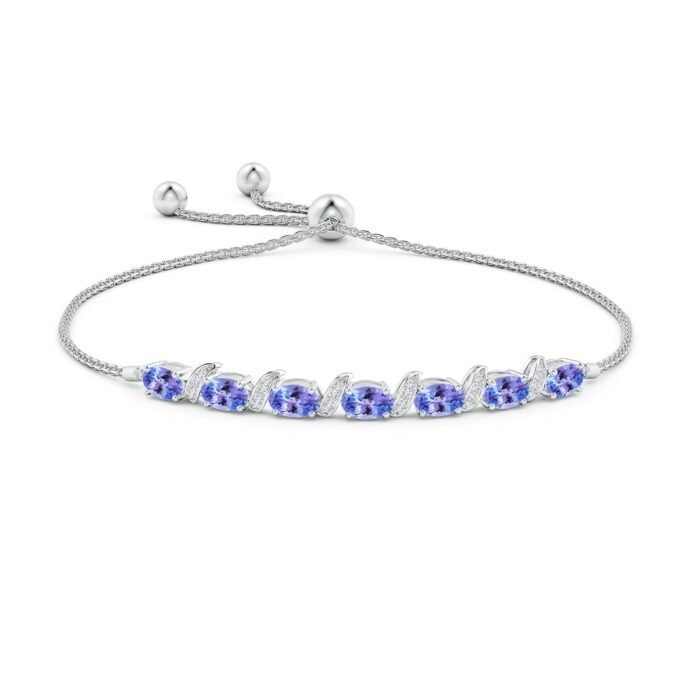 6x4mm aaa tanzanite white gold bracelet 2 5