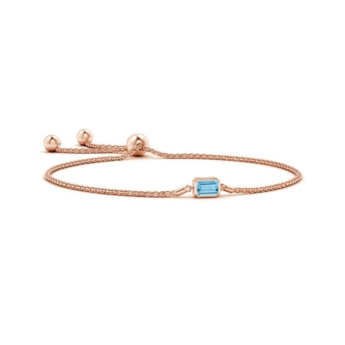 6x4mm aaaa aquamarine rose gold bracelet