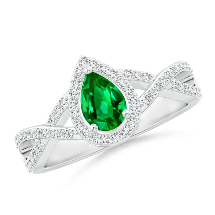 6x4mm aaaa emerald white gold ring 1