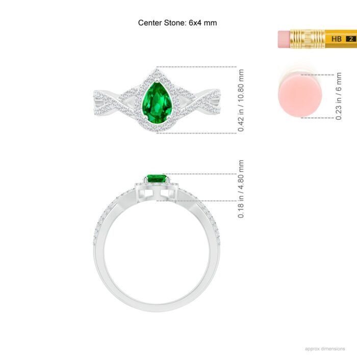 6x4mm aaaa emerald white gold ring 5