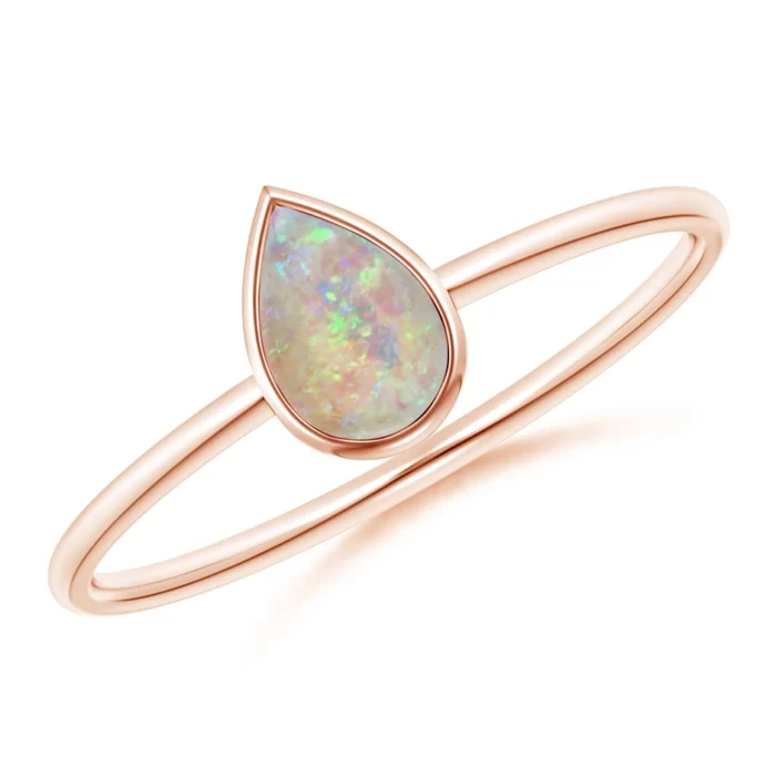 6x4mm aaaa opal rose gold ring