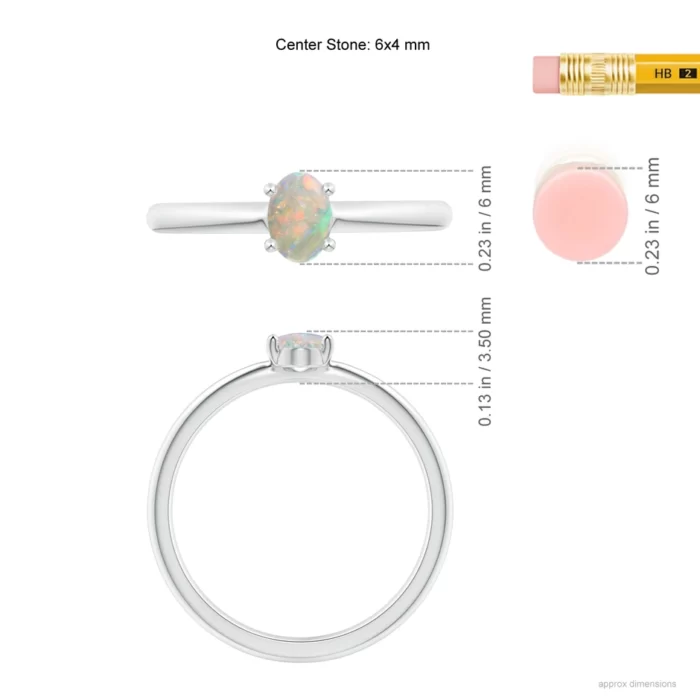 6x4mm aaaa opal white gold ring 5