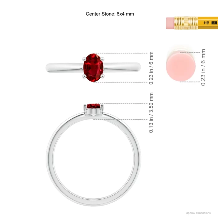 6x4mm aaaa ruby white gold ring 5