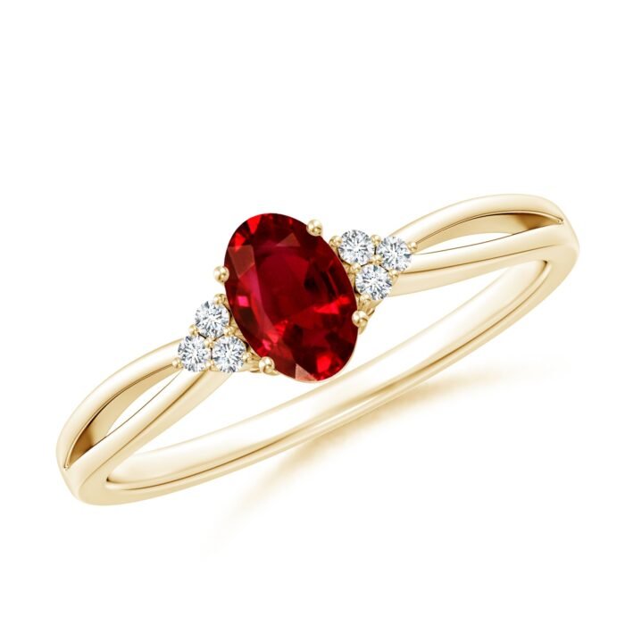 6x4mm aaaa ruby yellow gold ring