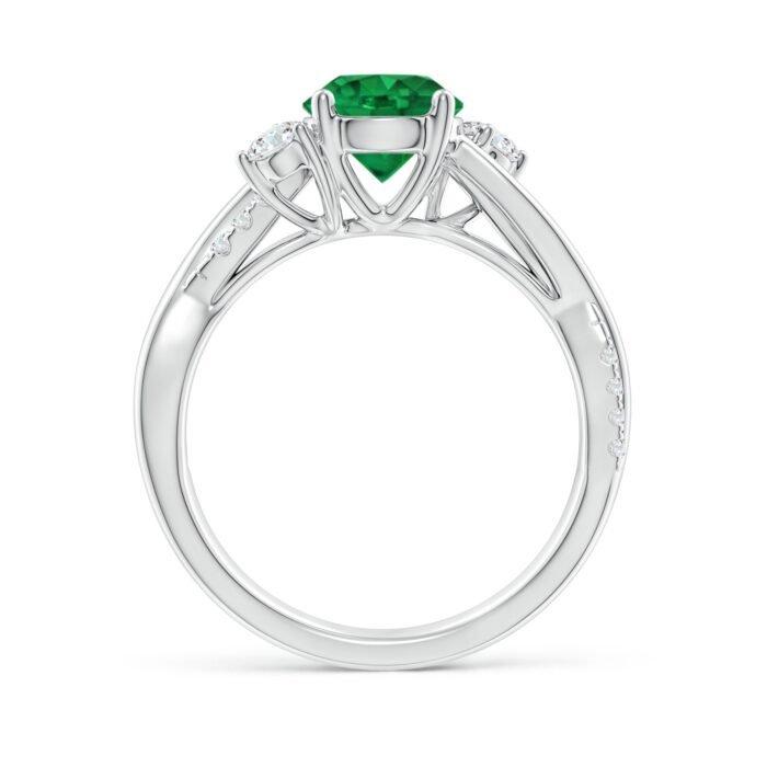 7mm aaa emerald white gold ring 2