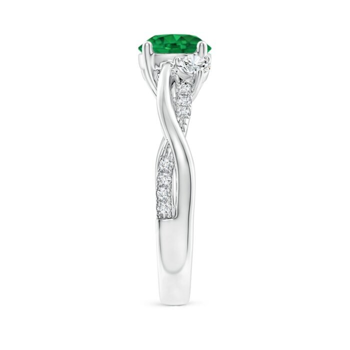 7mm aaa emerald white gold ring 3