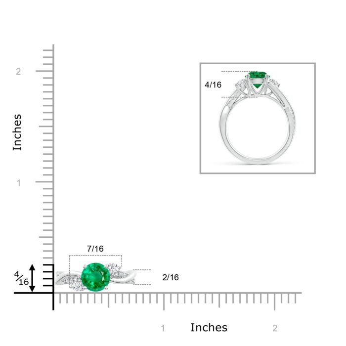 7mm aaa emerald white gold ring 5