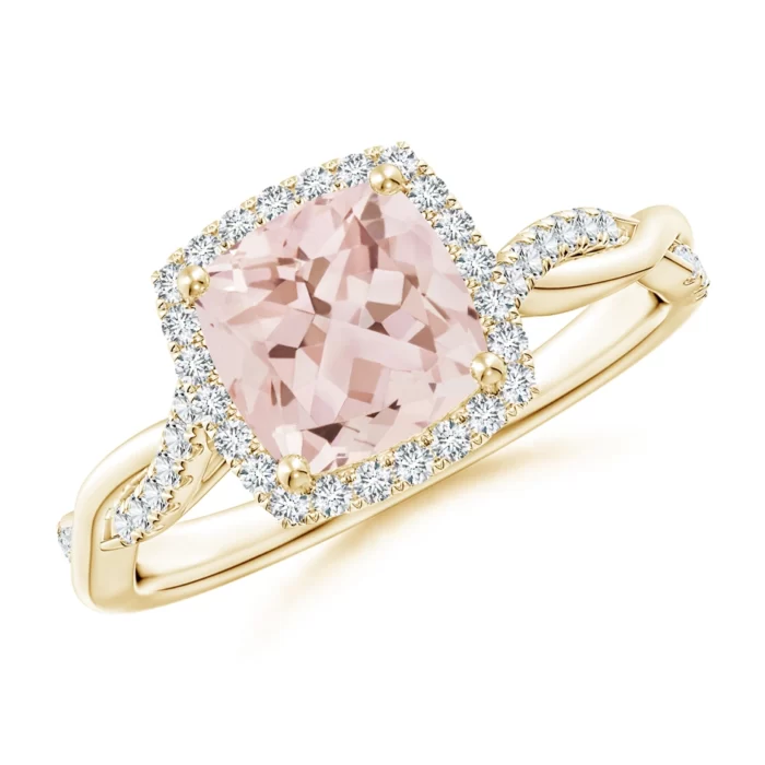 7mm aaa morganite yellow gold ring