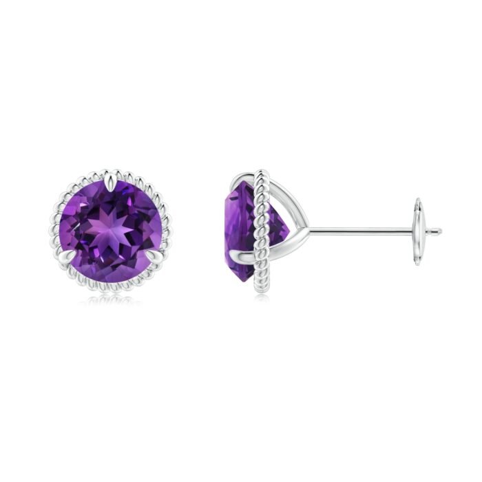 7mm aaaa amethyst white gold earrings 2