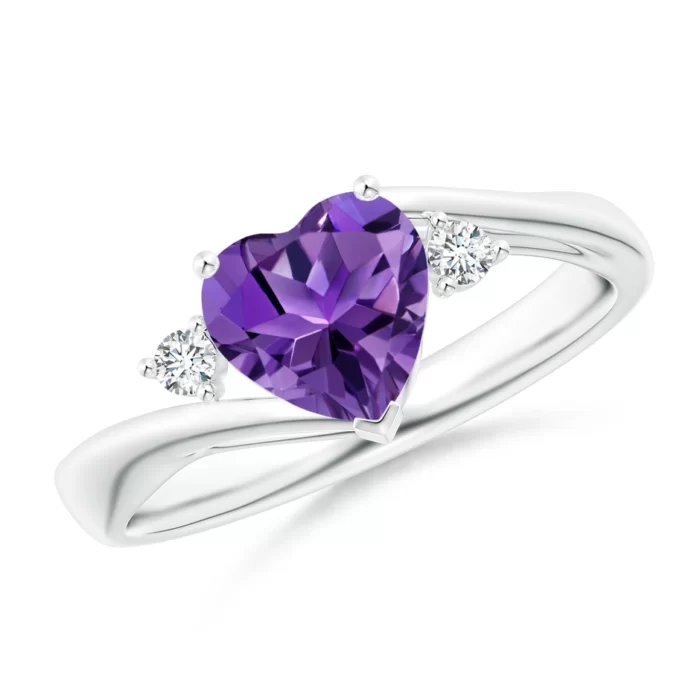 7mm aaaa amethyst white gold ring