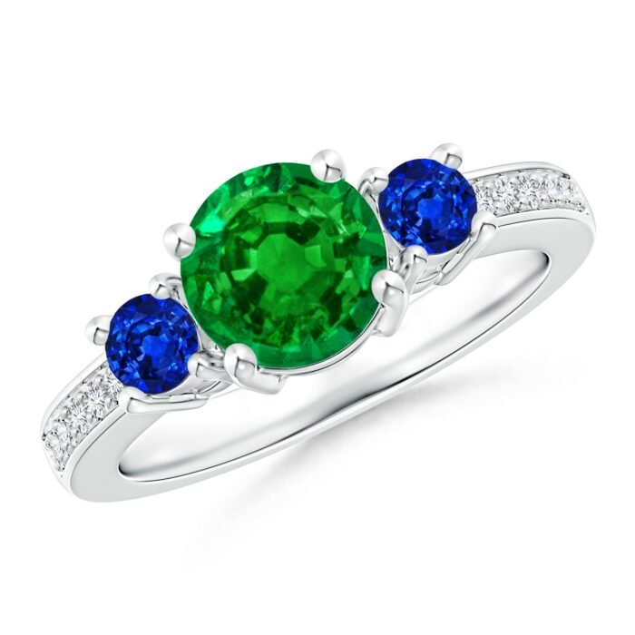 7mm aaaa emerald p950 platinum ring