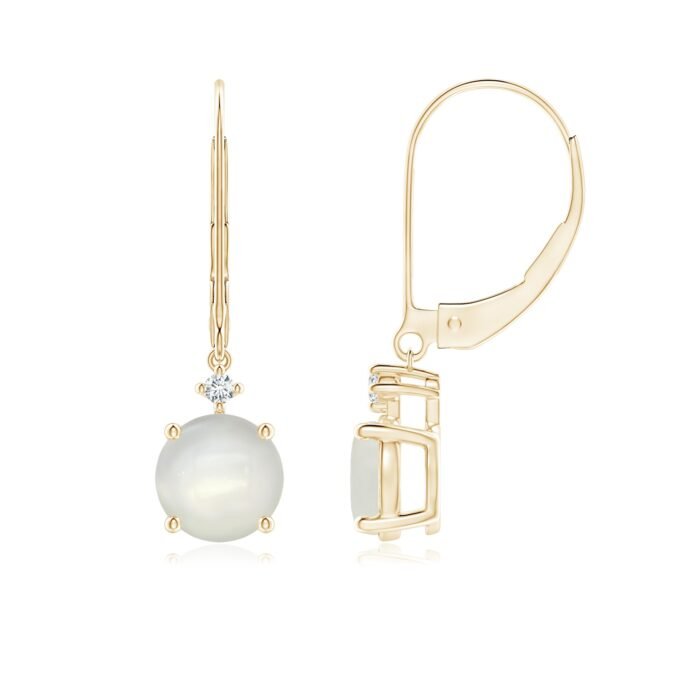 7mm aaaa moonstone yellow gold earrings