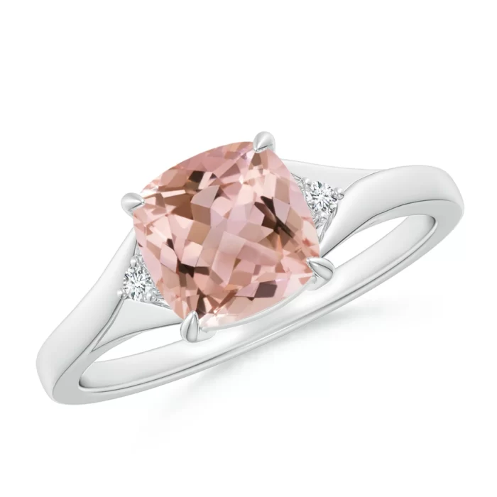 7mm aaaa morganite white gold ring