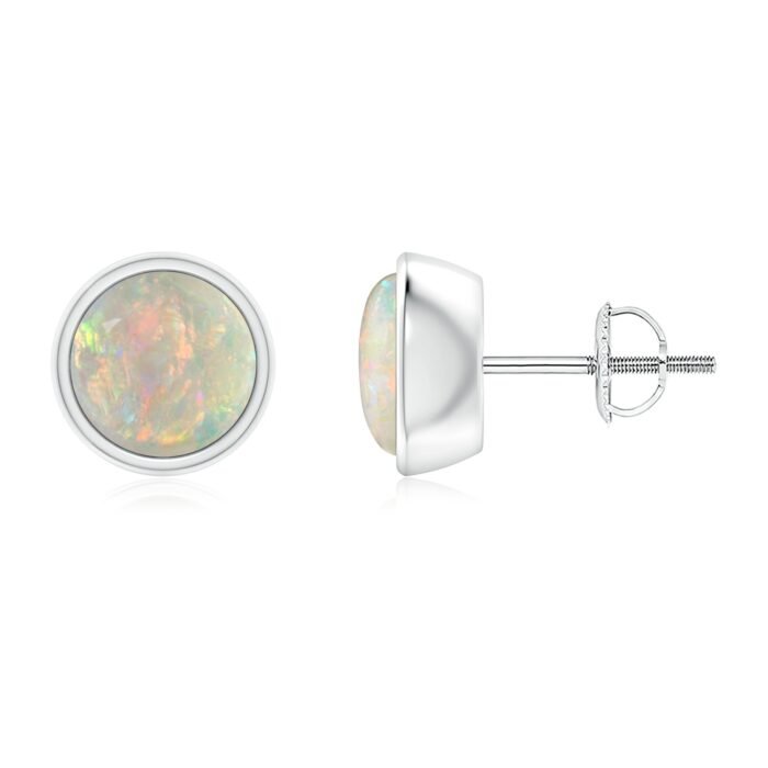 7mm aaaa opal white gold earrings 1