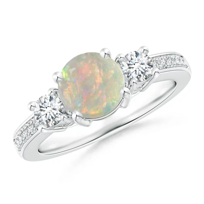 7mm aaaa opal white gold ring