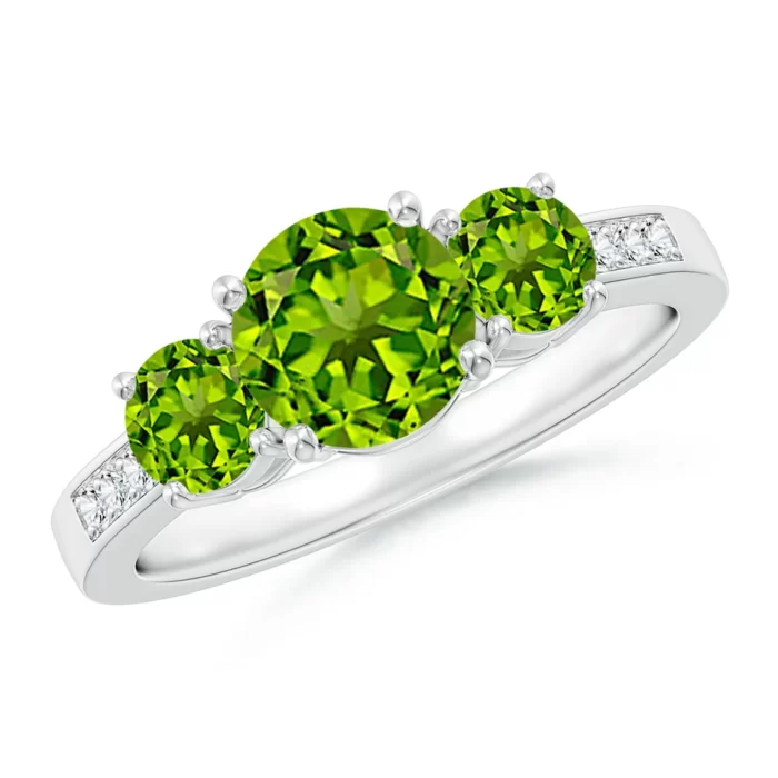 7mm aaaa peridot p950 platinum ring