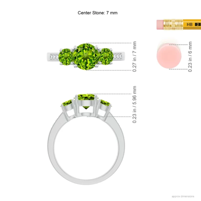 7mm aaaa peridot p950 platinum ring 5