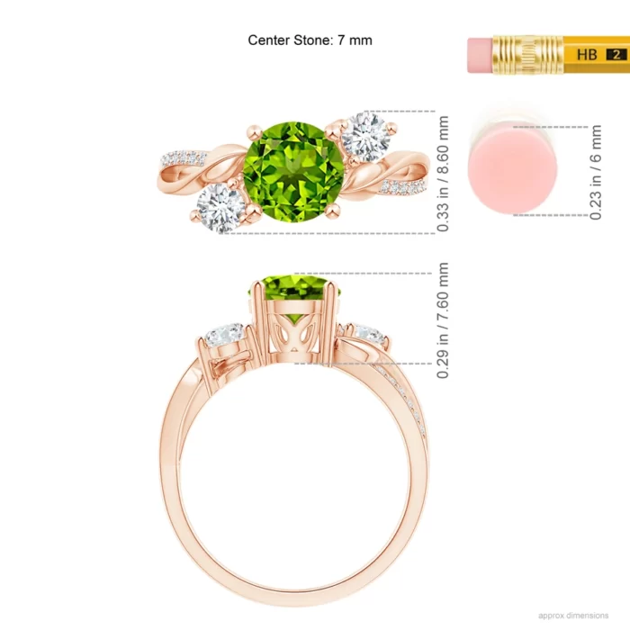 7mm aaaa peridot rose gold ring 5