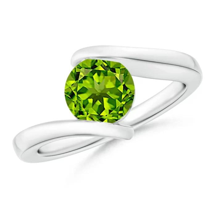 7mm aaaa peridot s999 silver ring