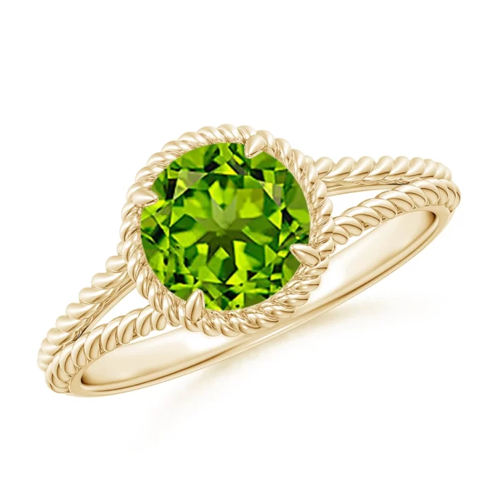 7mm aaaa peridot yellow gold ring 1