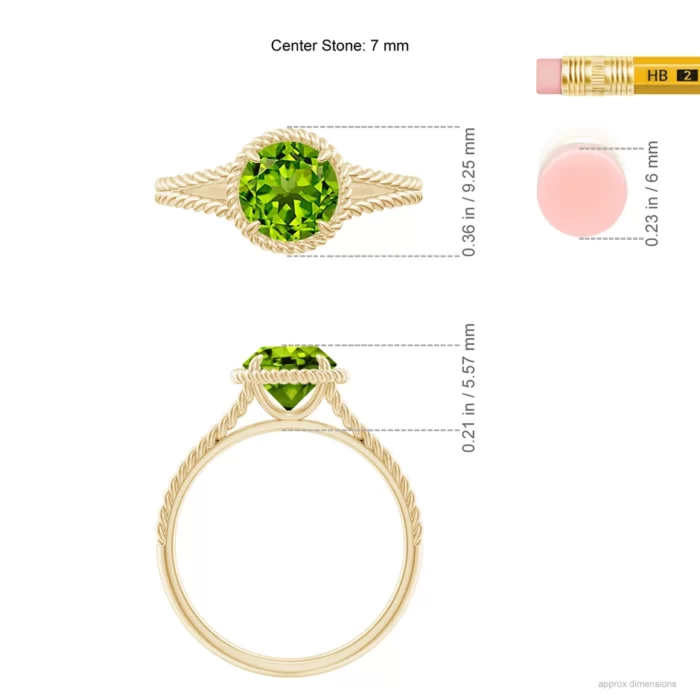 7mm aaaa peridot yellow gold ring 5