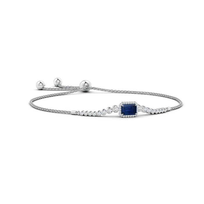 7x5mm aaa blue sapphire white gold bracelet 1