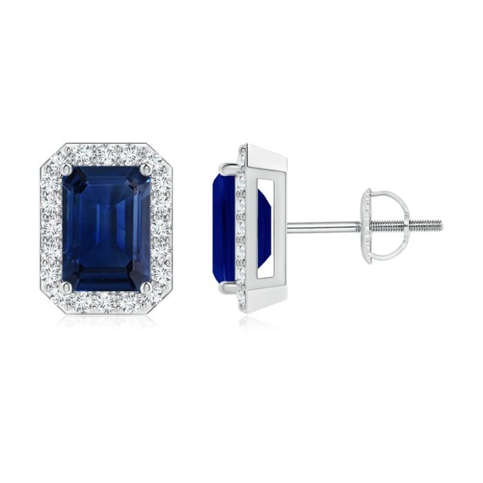 7x5mm aaa blue sapphire white gold earrings 3