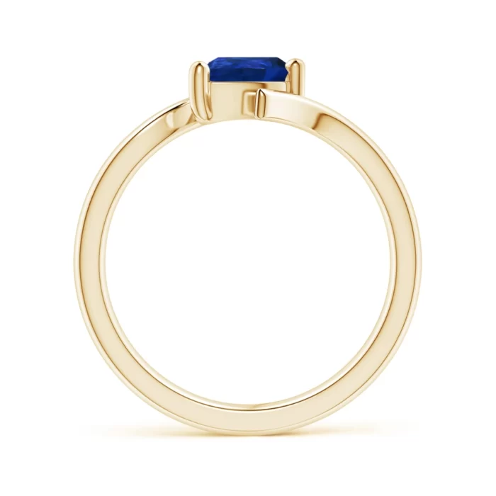7x5mm aaa blue sapphire yellow gold ring 2