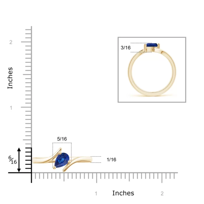 7x5mm aaa blue sapphire yellow gold ring 5