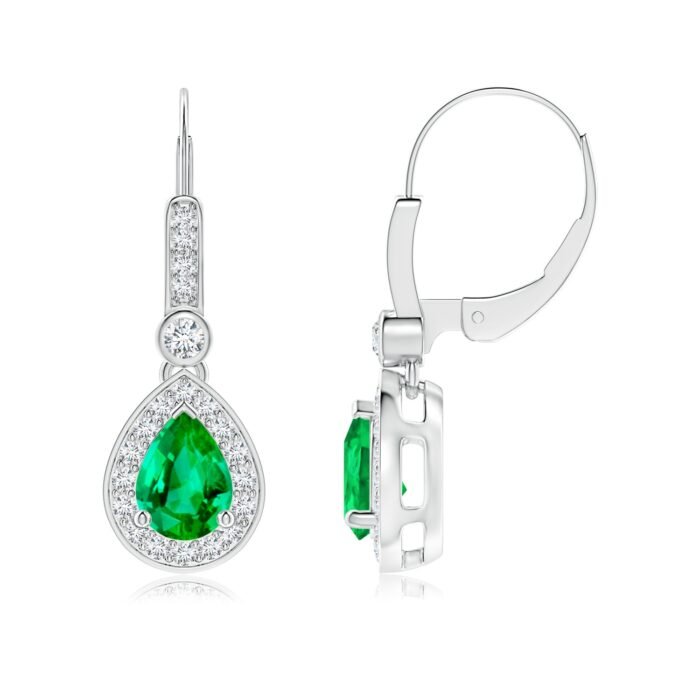 7x5mm aaa emerald white gold earrings 5