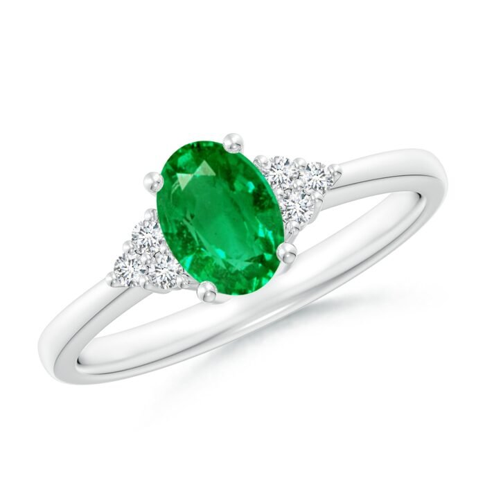 7x5mm aaa emerald white gold ring 1