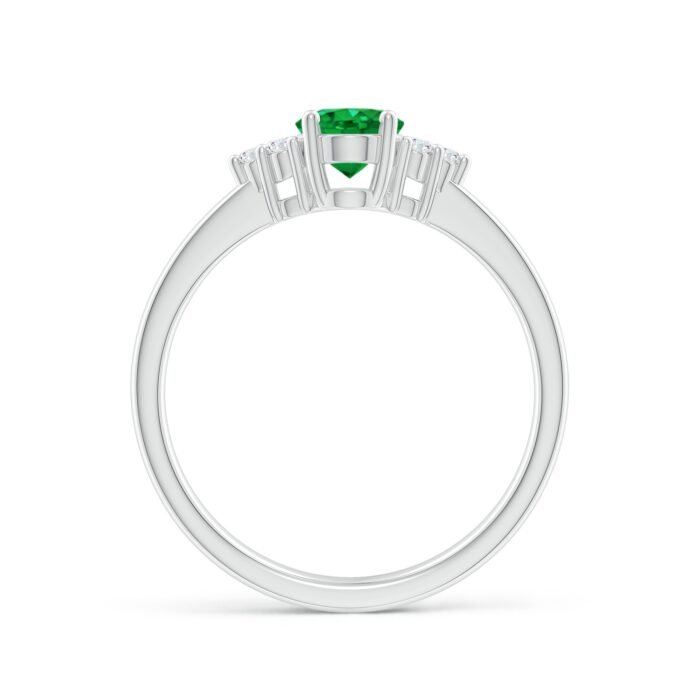 7x5mm aaa emerald white gold ring 2 1