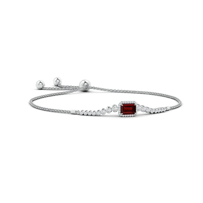 7x5mm aaa garnet white gold bracelet 1