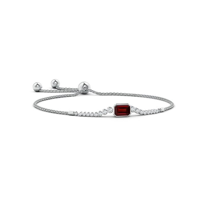 7x5mm aaa garnet white gold bracelet 2