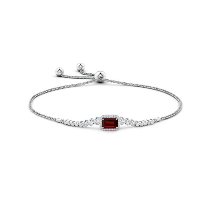 7x5mm aaa garnet white gold bracelet 2 1